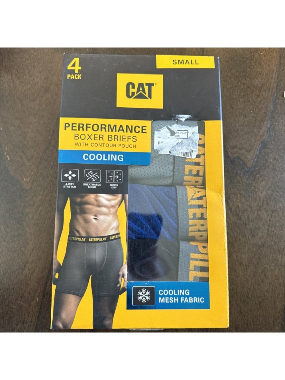 CAT 4-Pack Performance Boxer Briefs With Contour Pouch Cooling Size Small New
